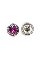Brinco vick Patricia pink e hematite banhado no grafite