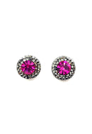 Brinco vick Patricia pink e hematite banhado no grafite