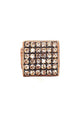 Anel Leandra quadrado com pedras light peach