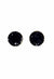 Brinco Vick Elisangela black redondo com pedras pretas banhado no ouro velho