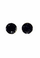 Brinco Vick Elisangela black redondo com pedras pretas banhado no ouro velho