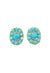 Brinco Fantine classic dourado com pedras turquesas