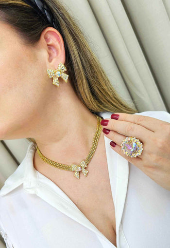 Brinco Samira gold de laço boreal