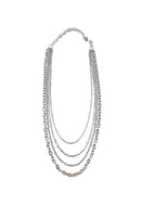 Colar Inspiração Silver com mix de correntes