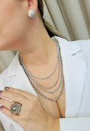 Colar Inspiração Silver com mix de correntes