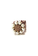 Anel Malu com perolas e strass banhado no vintage
