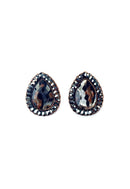 Brinco Avani de gota com pedra animal print