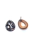 Brinco Avani de gota com pedra animal print