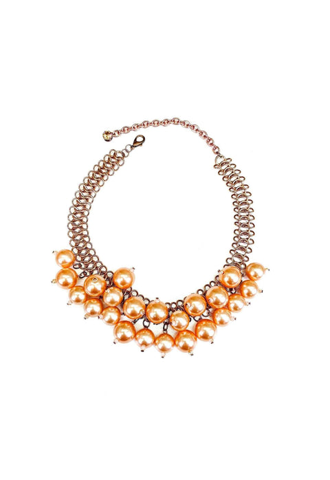 Maxi colar espetáculo Glam vintage com perolas