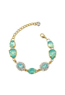 Pulseira Euforia dourada com pedras menta