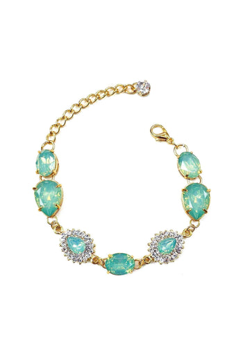 Pulseira Euforia dourada com pedras menta
