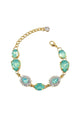 Pulseira Euforia dourada com pedras menta