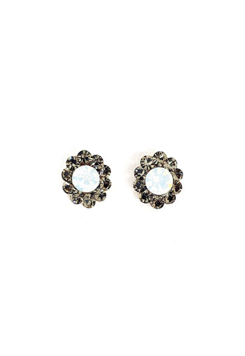 Brinco delicado Urias classic dourado com pedras opal