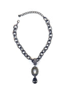 Colar Jussara onix com pingente oval black diamond