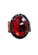 Anel Alegra oval com pedras montana e rubi