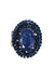 Anel Carmine Glam oval de pedras azuis banhado no onix