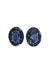 Brinco Carmine Glam oval de pedras azuis banhado no onix
