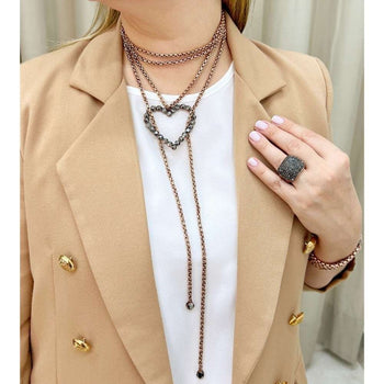 Anel Gal classic com pedras hematite