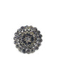 Anel Eliete redondo com pedras black diamond banhado no onix