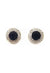 Brinco Vick Olga black pequeno redondo banhado no dourado