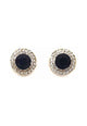Brinco Vick Olga black pequeno redondo banhado no dourado
