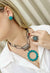 Colar Raika no banho onix com pingente azul blue zircon