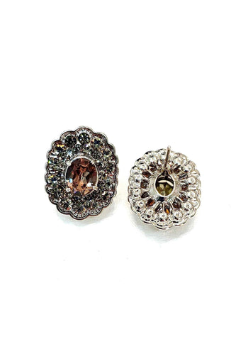 Brinco Refrescar prata com pedras black diamond