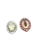 Brinco Exuberância com pedras opal banhado no vintage