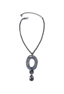 Colar Plenitude Onix com pingente e pedras grafites