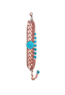 Pulseira Atalia vitnage com pingente e pedras blue zircon