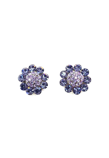 Brinco Premium Prata com pedras lavanda