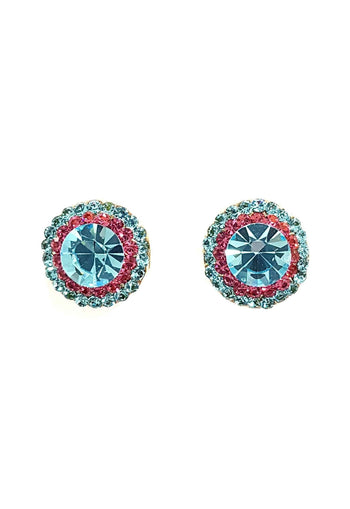 Brinco pequeno azul e rosa