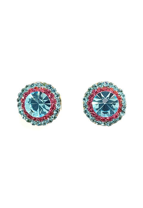Brinco pequeno azul e rosa