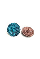 Brinco Atalia redondo com pedras blue zircon