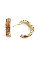 Argolinha dourada com strass light Peach