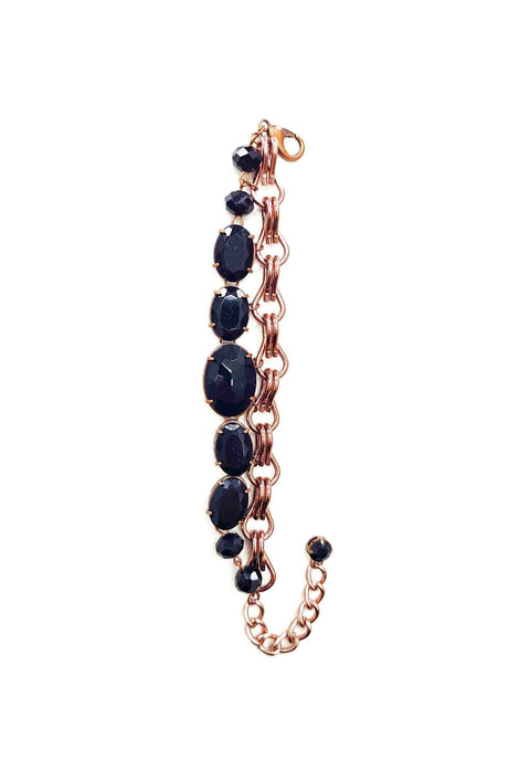 Pulseira Gerusa luxo com pedras pretas