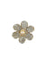 Anel de flor Bahamas com strass cristal e perola banhado no dourado