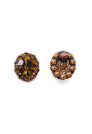 Brinco Absoluta Vintage com strass smoked topaz