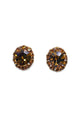 Brinco Absoluta Vintage com strass smoked topaz