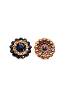 Brinco Gerusa com pedras pretas e light peach