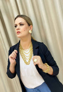 Colar Ebano gold de correntarias banhadas no dourado