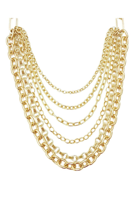 Colar Ebano gold de correntarias banhadas no dourado
