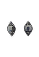 Brinco Luma classic com strass hematite banhado no onix