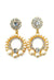 Brinco Kaila Glam com pérolas e strass cristal banhado no dourado