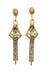 Brinco Esperanza Glam com franjas e pedras peach e black diamond