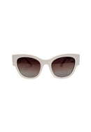Óculos de Sol Letícia de acetato off white com lentes de proteção uv