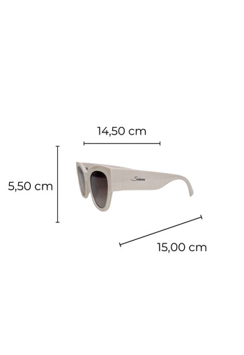 Óculos de Sol Letícia de acetato off white com lentes de proteção uv