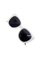 Óculos de Sol Selma de acetato branco com lentes de proteção uv