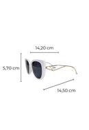 Óculos de Sol Selma de acetato branco com lentes de proteção uv