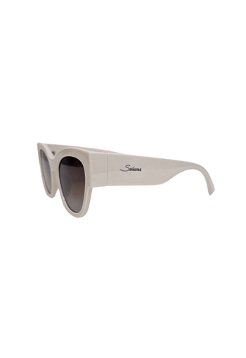 Óculos de Sol Letícia de acetato off white com lentes de proteção uv